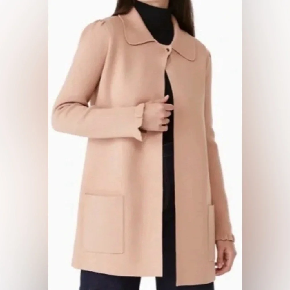 NWT Kate Spade Classic Tan Cape Coat - Picture 1 of 6